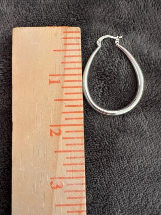 Pendientes ovalados plateados