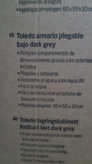 Armario Plegable Bajo Gris Travellife