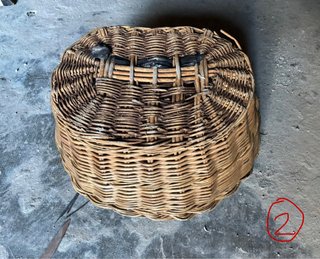 4 cestas antiguas de mimbre