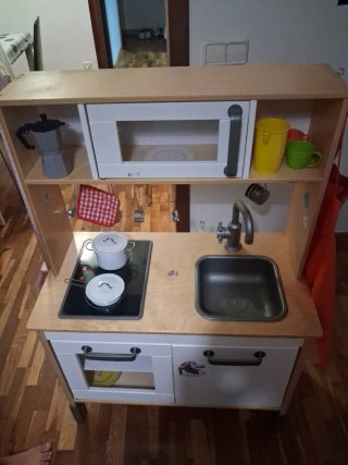Cocina de juguete para niñas mas ollas y utencillo