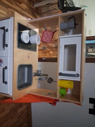 Cocina de juguete para niñas mas ollas y utencillo