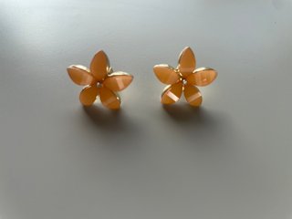 Pendientes flor naranja esmaltada