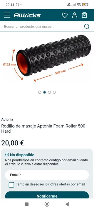 Rodillo Masaje Aptonia Foam Roller 500 Hard