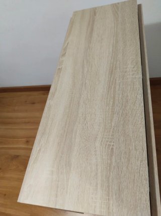 Mesa abatible madera y blanco