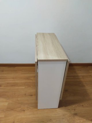 Mesa abatible madera y blanco