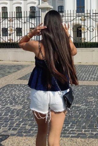 Top Shein Azul Marino sin Tirantes Talla M