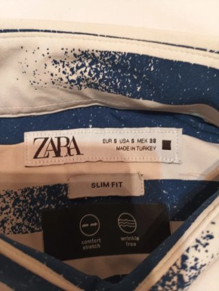 Camisa ZARA Rayas Azul y Blanco Talla S