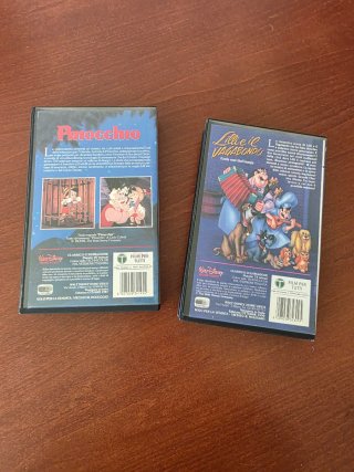 VHS Pinocho Disney. Dama y el Vagabundo. Italiano