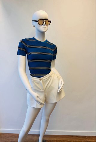 Camiseta de punto Claudie Pierlot rayas azul Xs