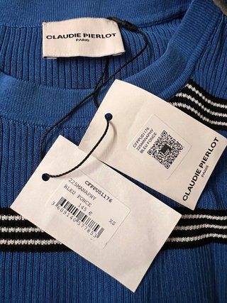 Camiseta de punto Claudie Pierlot rayas azul Xs