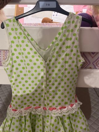 Vestido Gitana Lunares Verde Pistacho