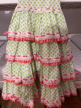 Vestido Gitana Lunares Verde Pistacho