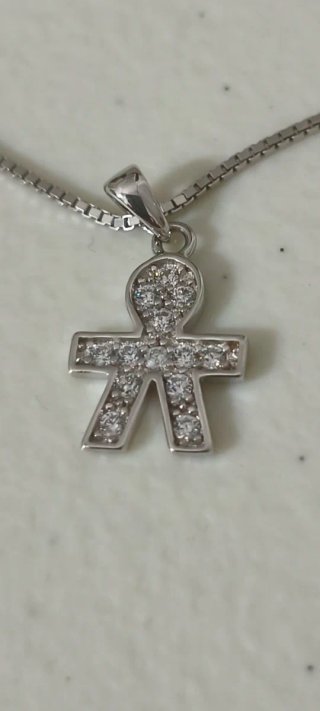 Collana Bebè Pavé Zirconi Argento