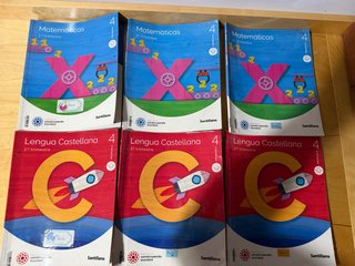 Libros 4 primaria texto Santillana colegio leones