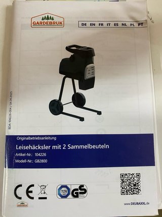 : Biotriturador Eléctrico Gardebruk 2800W