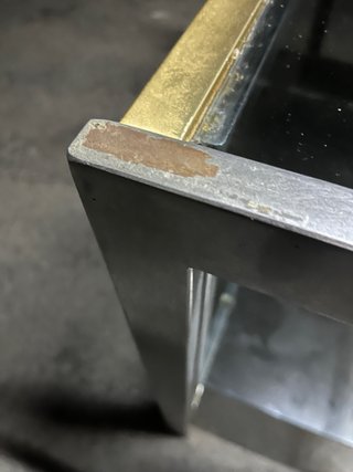 Consola recibidor doble balda de metal y cristal