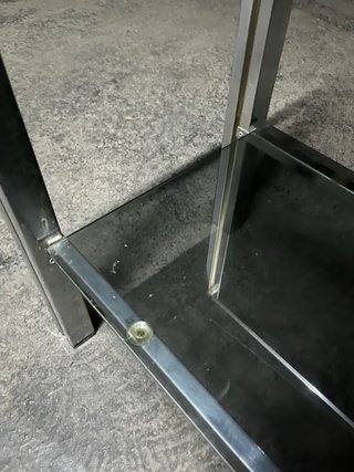 Consola recibidor doble balda de metal y cristal