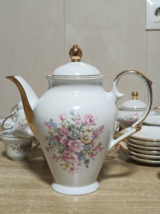 Juego de té o café de porcelana vintage floral