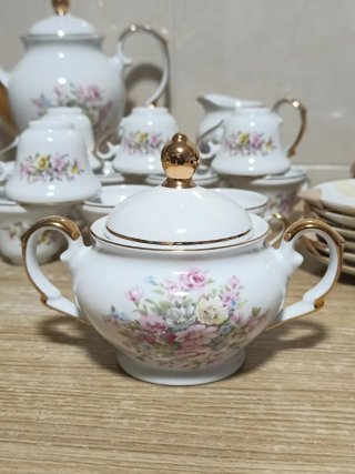 Juego de té o café de porcelana vintage floral