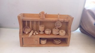 Cocina madera casa muñecas antigua