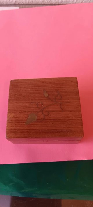 2 Cajas Pequeñas Madera Marrón y Verde