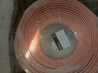 2 rollos tubo cobre 1/4 x 0.028 x 30m