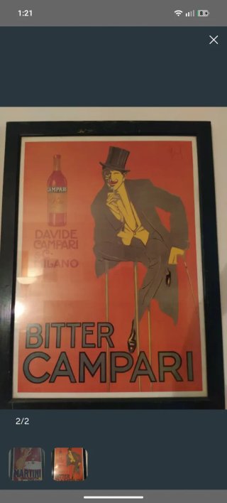 2 Cuadros Vintage Martini / Campari