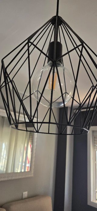 Lámpara Colgante Acero Nagra 1 Luz E27 Negra