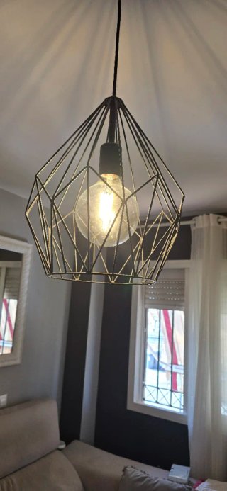 Lámpara Colgante Acero Nagra 1 Luz E27 Negra