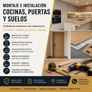 Montador profesional cocinas, puertas y suelos