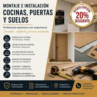 Montador profesional cocinas, puertas y suelos