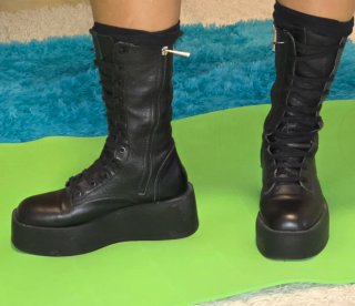 Botas Zara Piel Plataforma Talla 37