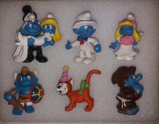 LOTE FIGURAS PVC PITUFOS SMURFS MONJE...SCHLEICH