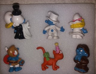 LOTE FIGURAS PVC PITUFOS SMURFS MONJE...SCHLEICH