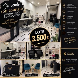 Lote Mobiliario Peluquería Completo
