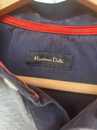 Massimo Dutti Polo Manga Larga Rayas Naranja Gris