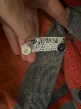 Massimo Dutti Polo Manga Larga Rayas Naranja Gris