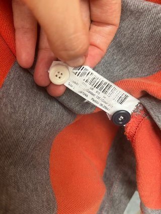 Massimo Dutti Polo Manga Larga Rayas Naranja Gris
