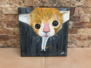Dos cuadros de gatos (acrílico)