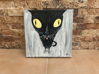 Dos cuadros de gatos (acrílico)