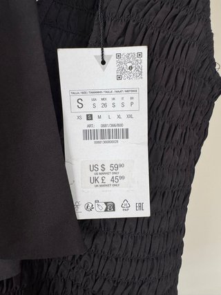 Vestido Zara nido de abeja negro