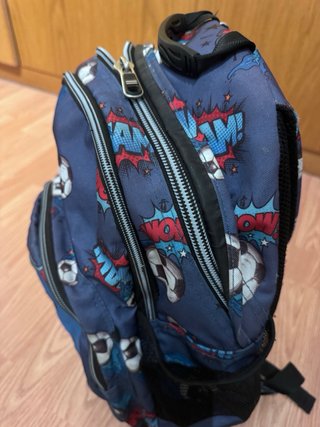 Mochila Totto Infantil Azul y estampado de Fútbol
