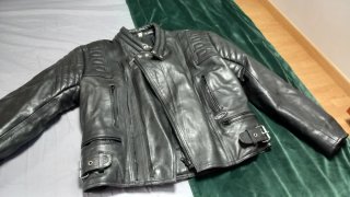 Chaqueta Motera Cuero Negra Talla L