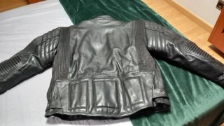 Chaqueta Motera Cuero Negra Talla L