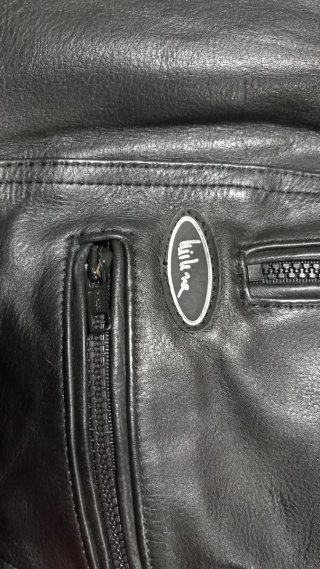 Chaqueta Motera Cuero Negra Talla L