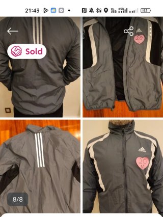 Chaqueta Adidas Talla M Gris Multicolor
