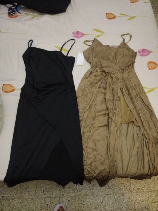 Vestidos negro y marrón