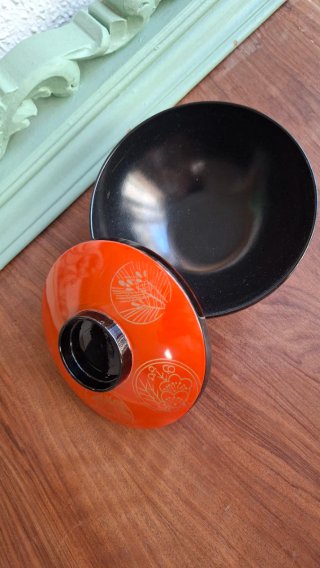 Cuenco Sopa Japonés Antiguo Naranja