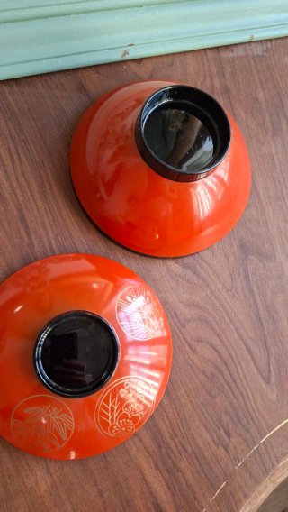 Cuenco Sopa Japonés Antiguo Naranja