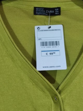 Cárdigan Zara Talla S Verde Nuevo a estrenar.